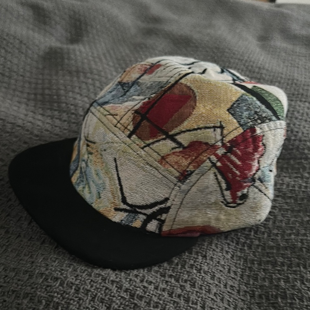 Modern Five Panel Hat with Black Brim by Lower Park Hats